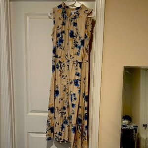 Liz Claiborne Floral Maxi Dress - Blue and Yellow